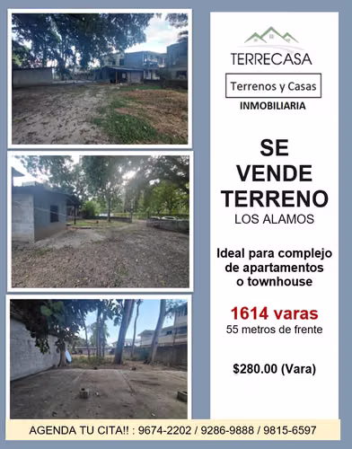 1,614 vara² lot in Residencial Los Álamos