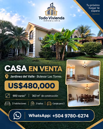 3BR family home on 900 varas in Jardines del Valle