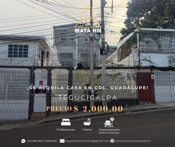 5BR furnished house in Colonia Guadalupe